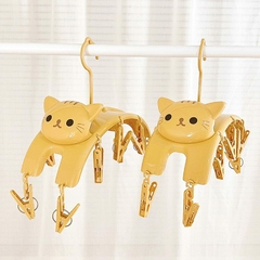Tender Para Ropa En Forma Gatito + 10 Ganchos - tienda online