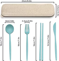 Imagen de Set Cubiertos Con Estuche 4pzas Eco biodegradable -