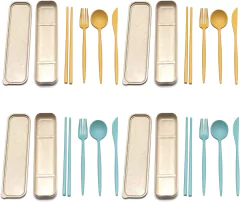 Set Cubiertos Con Estuche 4pzas Eco biodegradable -