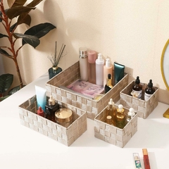 Canastos Cajas Organizadores Multiuso Tela Cinta Set De 7 - comprar online
