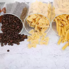 Imagen de Contenedor Recipiente Hermético Plástico Tapa Simil Bambú