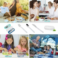 Set Cubiertos Con Estuche 3pzas Desmontable Acero Inoxidable
