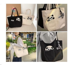 Cartera Bolso - Tote Bag Con Monederito Panda Con Cierre - tienda online