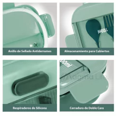 Lunchera -vianda Hermética-c/ Divisiones Microondas Lavavajillas OK