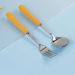 Set Cubiertos 2 piezas acero inoxidable mango Eco biodegradable - tienda online