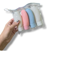 Set Viaje X 4 Envases Porta Cosmético Dispenser Shampoo/crema - comprar online