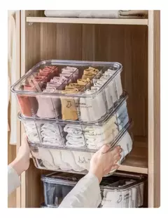 Organizador- Caja Con Tapa Transparente con Divisiones