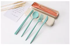 Set Cubiertos Con Estuche 4pzas Eco biodegradable - en internet
