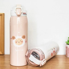 Termo- Botella - Acero Inoxidable Con Sorbete De Silicona 500ml - Anantrade- My shop Kawaiii