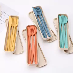 Set Cubiertos Con Estuche 4pzas Eco biodegradable -