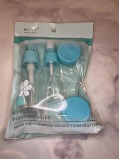 Set De Viaje 5 Piezas De Envases Frascos Botellas Cosméticos - tienda online