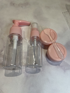 Set De Viaje 5 Piezas De Envases Frascos Botellas Cosméticos