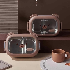 Taper De Acero De Inoxidable- Lunchera Con Divisiones Kawaii