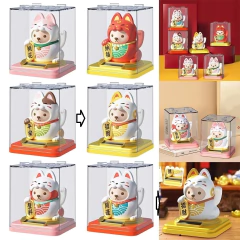 Adorno De La Suerte Maneki Neko Doble- Happy Cat - Japonés - Anantrade- My shop Kawaiii