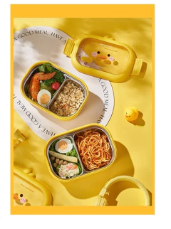 Imagen de Taper De Acero De Inoxidable- Lunchera Con Divisiones Kawaii