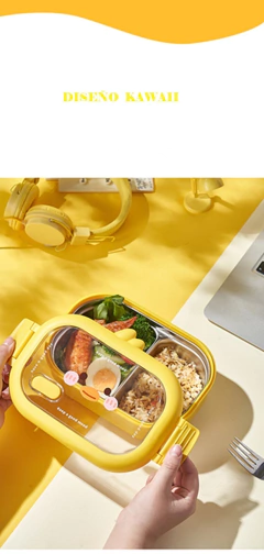 Taper De Acero De Inoxidable- Lunchera Con Divisiones Kawaii - tienda online