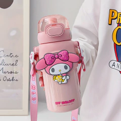 Termo Botella Sanrio Kawaiii Kuromi Cinnamoroll My Melody Purin acero inoxidable de 460ML con sorbete - comprar online