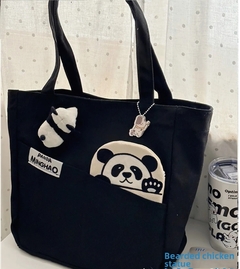Cartera Bolso - Tote Bag Con Monederito Panda Con Cierre