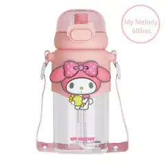 Termo Botella Sanrio Kawaiii Kuromi Cinnamoroll My Melody Purin amde 600ML con sorbete