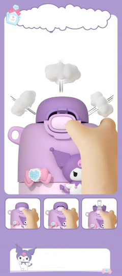 Termo Botella Sanrio Kawaiii Kuromi Cinnamoroll My Melody Purin acero inoxidable de 430ML con sorbete - - Anantrade- My shop Kawaiii