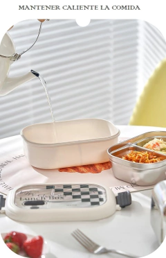 Imagen de Taper De Acero De Inoxidable- Lunchera Con Divisiones Kawaii