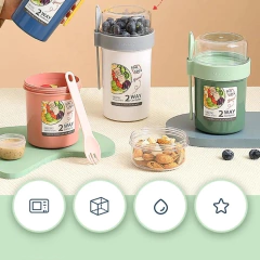 Contenedor Para Alimentos 2 en 1 + Salsero Tamaño M con Cuchara(760+230ML) - comprar online