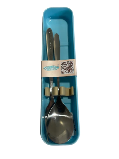 Set Cubiertos Acero Inoxidable C/ Estuche De Plastico 2pzas en internet