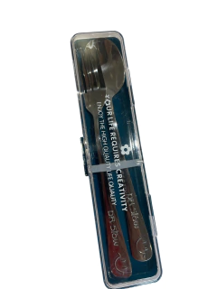 Set Cubiertos Acero Inoxidable C/ Estuche De Plastico 2pzas - Anantrade- My shop Kawaiii