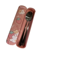 Set Cubiertos 2 piezas acero inoxidable Con Escuche Kawaiii - comprar online