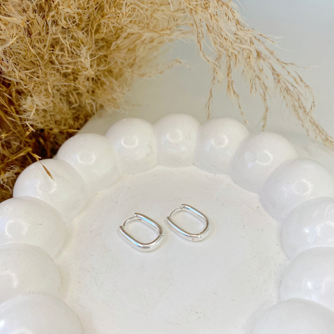 Argola Quadrada Lisa Prata Semijoia - comprar online