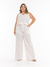 conjunto feminino blusa e calça flare com botão PLUSIZE . DUNA .CONPL-0039