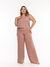 Imagem do conjunto feminino blusa e calça flare com botão PLUSIZE . DUNA .CONPL-0039