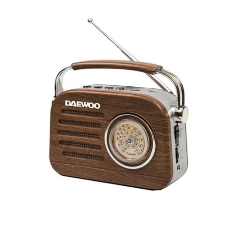 Radio retro AM/FM Daewoo con Bluetooth y USB Marron DI-RH220BR