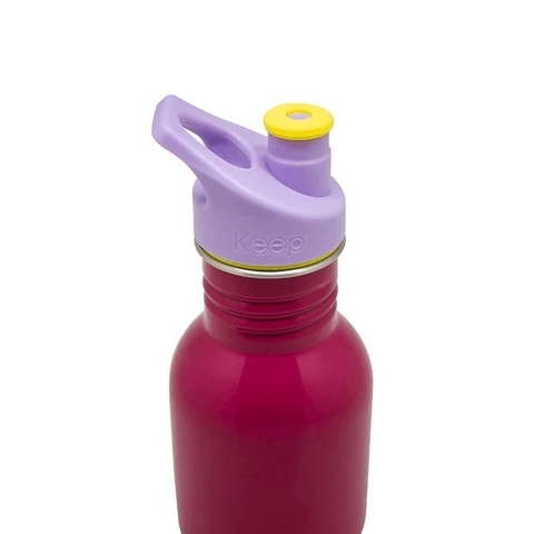 Botella metálica Kido para niños con pico 335ml bordó con lila - comprar online