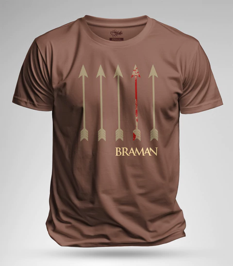 Remera de algodon manga corta - FLECHAS MARRONES - OUTDOOR SHOP