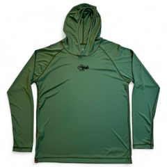 REMERA MANGA LARGA CON CAPUCHA VERDE