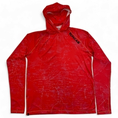 REMERA TECNICA CON CAPUCHA Y BUFF - COLOR ROJO
