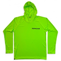 REMERA TECNICA CON CAPUCHA - VERDE FLUOR