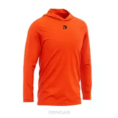 REMERA TECNICA CON CAPUCHA - NARANJA en internet