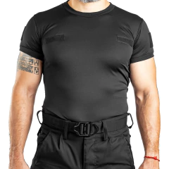 Imagen de Remera Manga Corta Elastizada Con Abrojos Negra T:XXS-XXL (2101565)