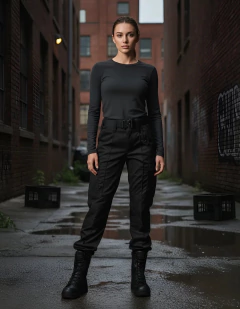 Bombacha Kadima Gabardina Negra T:50-54 (1120725) - comprar online