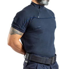 Remera Manga Corta con Cierre Azul T:3XL-5XL (2101499) - Rerda S.A. - Sastrería Militar