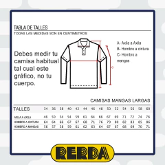 Camisa Manga Larga Forrada Celeste T:36-44 - Saldo (4120024) - Rerda S.A. - Sastrería Militar