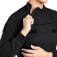 Remera Manga Larga con Cierre Negra T:3XL-5XL (2101902) - comprar online