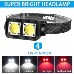 Linterna Minera Doble Recargable Potente Con Indicador (8520535) - comprar online