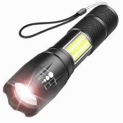 Linterna Táctica Led Recargable Usb Zoom Con Luz Lateral (8520118) - comprar online