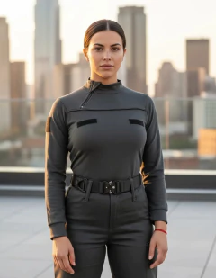 Remera Manga Larga con Cierre Gris T:3XL-5XL (2101752)