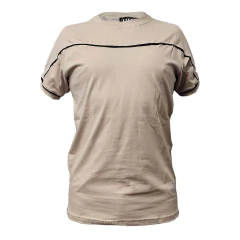Remera Manga Corta sin cierre Beige Vivo Negro T:3XL-5XL (2101531)