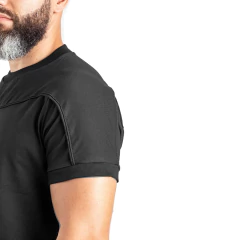 Remera Manga Corta sin Cierre Negra T:3XL-5XL (2101556) - tienda online