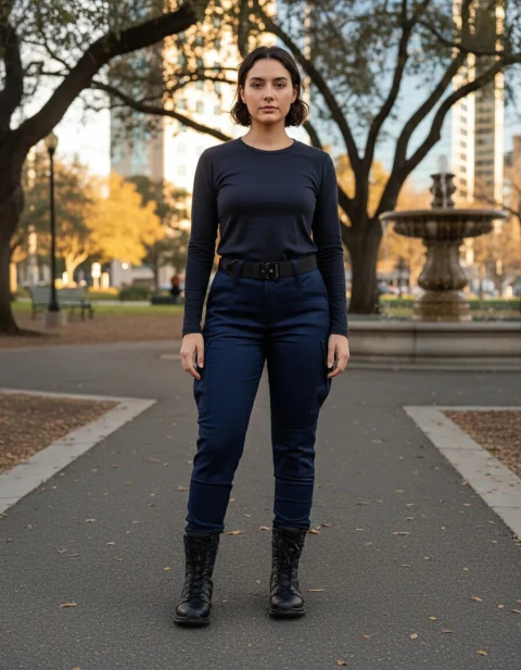 Pantalón Táctico Dama Gabardina Azul T:34-48 (1120011)